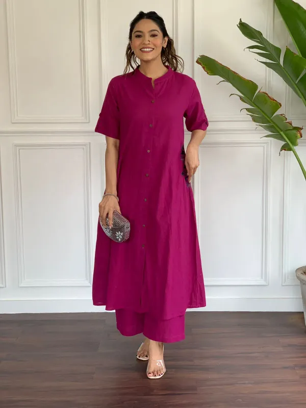 Pink_Embroidered_Cotton_Kurta_And_Palazzo_Set