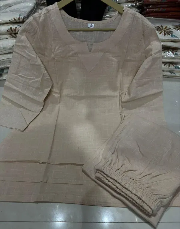 Beige_Cotton_Casual_Loose_Solid_Tracksuit_Outfits_For_Women