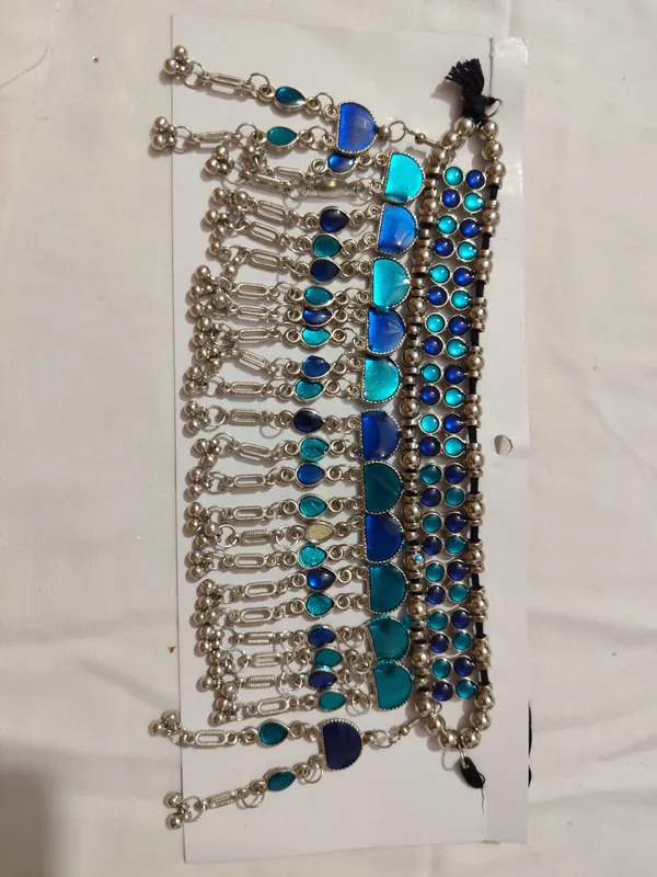 Blue_Silver_Tone_Metal_Bohemian_Bracelet_Set_For_Women