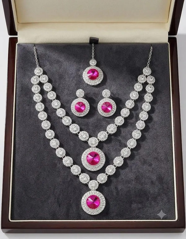 Silver_Metal_Stone_Studded_Necklace_Earring_Set_For_Women