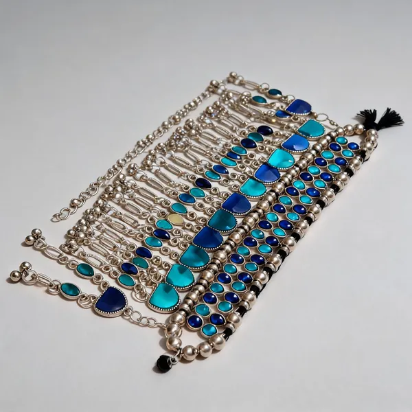 Blue_Silver_Tone_Metal_Bohemian_Bracelet_Set_For_Women