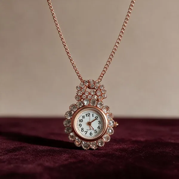 Rose_Gold_Metal_Analog_Watch_Pendant_Necklace_For_Women