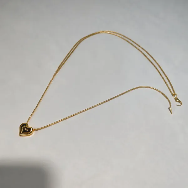 Gold_Tone_Metal_Heart_Pendant_Chain_Necklace_For_Women