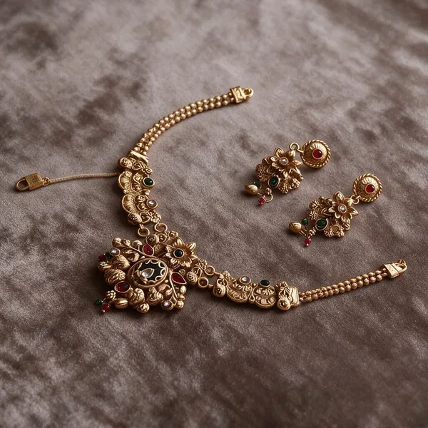 Golden_Metal_Temple_Jewellery_Necklace_Earring_Set_For_Women