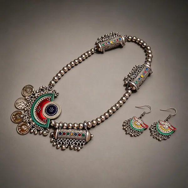Oxidized_Silver_Metal_Stone_Ethnic_Traditional_Necklace_Earring_Set_For_Women
