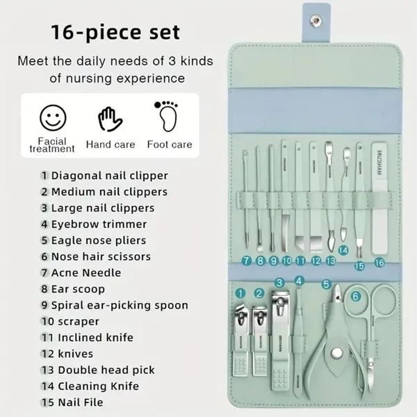 16_in_1_Manicure_Set_Nail_Cutter