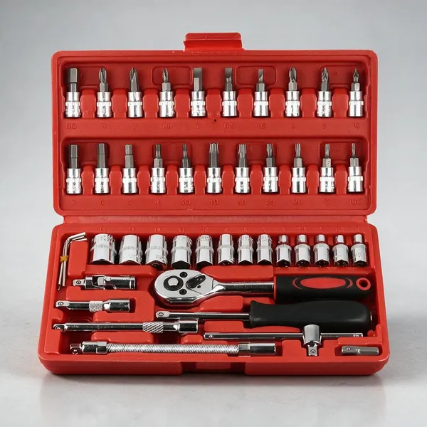 46-Piece_Chrome_Vanadium_1/4_Inch_Drive_Ratchet_Wrench_Socket_Set