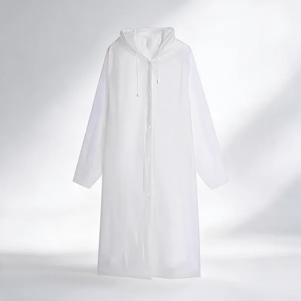 White_Eva_Waterproof_Hooded_Reusable_Rain_Poncho_For_Unisex_Pack_Of_2