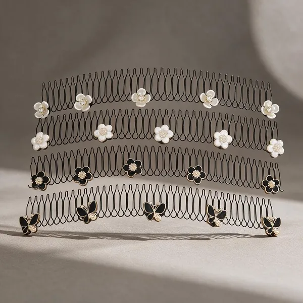 Floral_Faux_Pearl_Wire_Bangs_Messy_Hair_Clip_Pack_Of_4