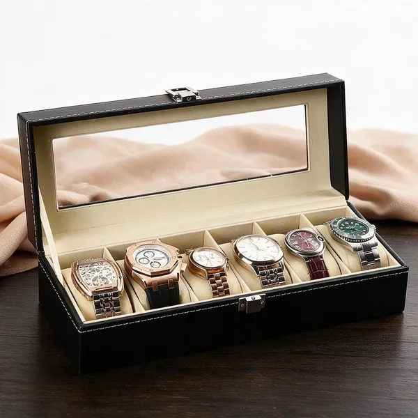 Pu_Leather_Glass_Top_Velvet_6-Slot_Watch_Collection_Organiser_Box