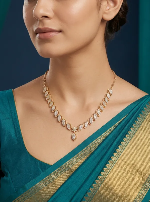 Vosgi_White_Stone_Pave_Leaf_Gold_Necklace_Design