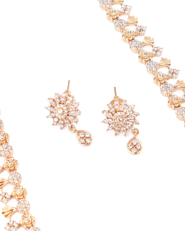 Floral_Cluster_CZ_Bridal_Necklace_Set_in_Gold-Plated_Finish_with_Matching_Stud_Earrings