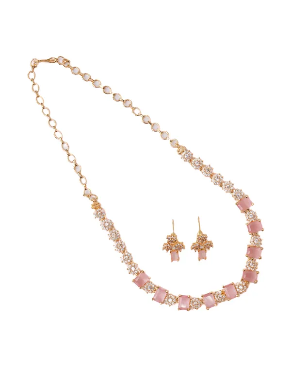 Blush_Pink_Crystal_Floral_Link_Necklace_Set_|_High-Quality_Long-Lasting_Jewellery