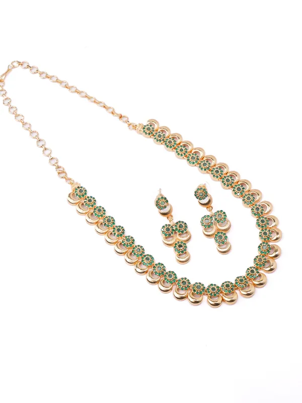 Emerald_Green_Circle_Charm_Necklace_Set_|_High-Quality_Long-Lasting_Jewellery
