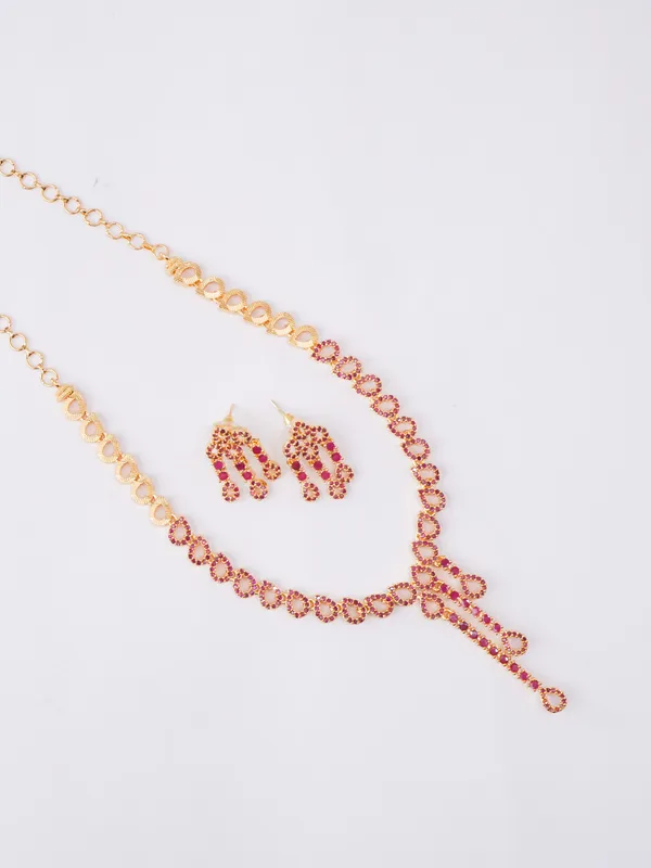 Ruby_Pink_Teardrop_Bloom_Statement_Necklace_Set_|_High-Quality_Long-Lasting_Jewellery
