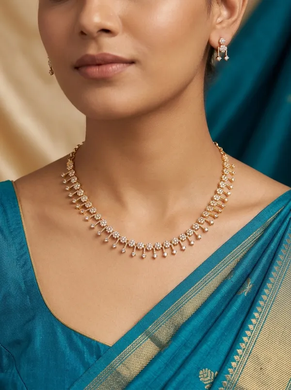Vosgi_White_CZ_Stone_Gold_Plated_South_Indian_Necklace_Set
