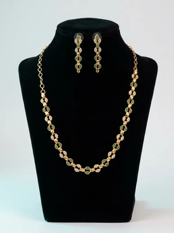 Lakshmi_Coin_Temple_Choker_Set_|_Gold-Plated_White_CZ_Bridal_Jewellery_with_Earrings