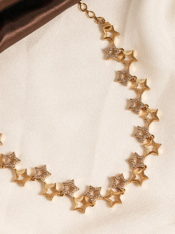 Vosgi_Gold_Plated_Interlocking_Starburst_&_CZ_Pavé_Necklace