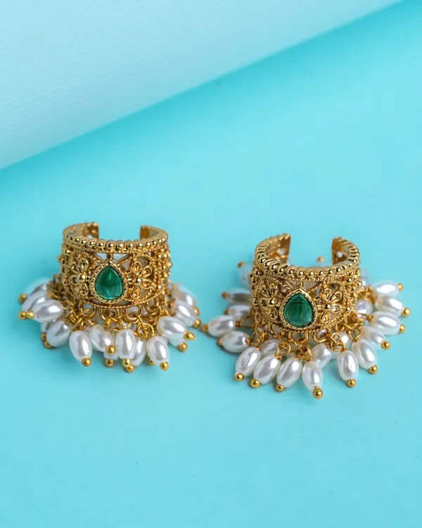 Kasu_Lotus_Earrings_-_Green