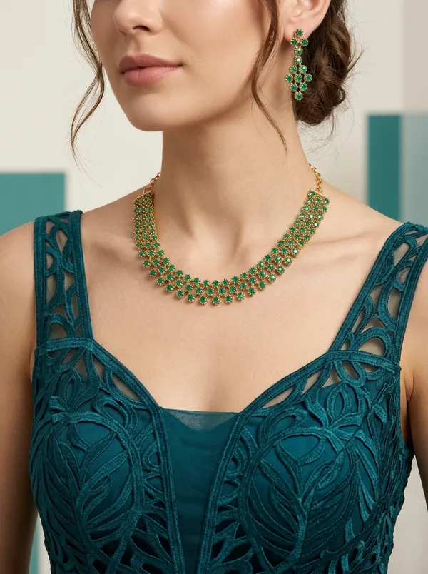Vosgi_Green_Emerald_Stone_Gold_Plated_South_Indian_Jewelry_Set