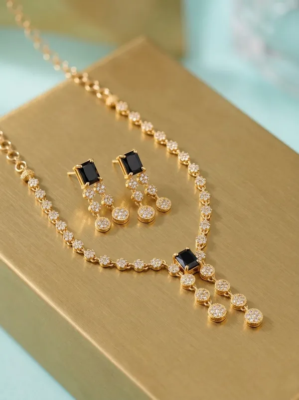 Black_Crystal_Link_Statement_Necklace_Set_|_High-Quality_Long-Lasting_Jewellery