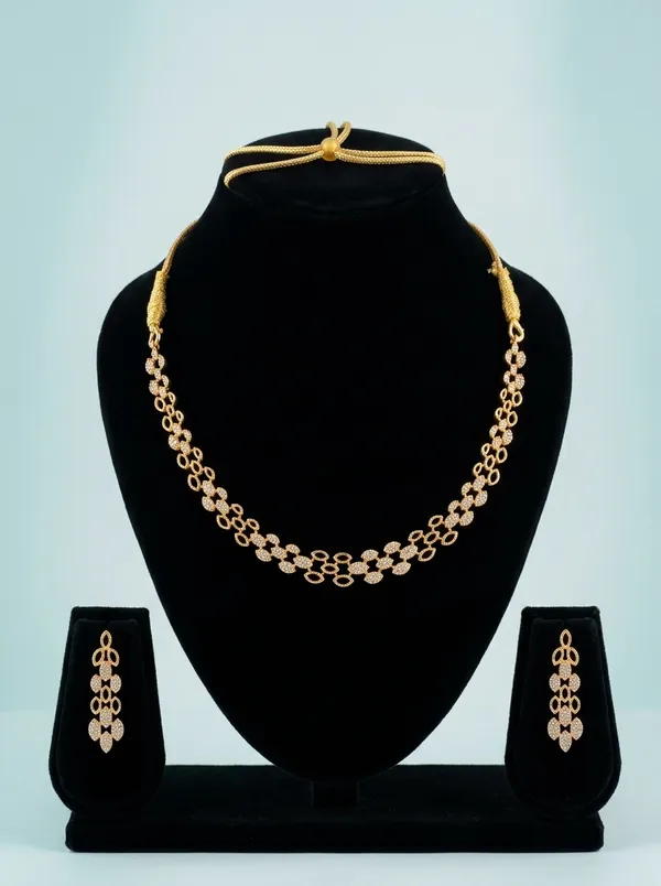 Elegant_Floral_CZ_Necklace_&_Earrings_Set_|_Gold-Plated_Bridal_Jewellery_for_Indian_Weddings