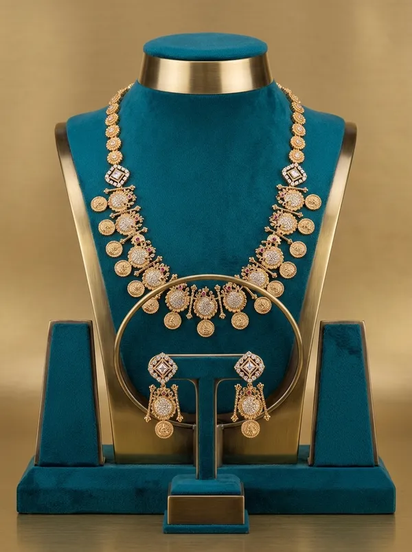 Vosgi_White_Stone_Medallion_Drop_Necklace_Set_Design