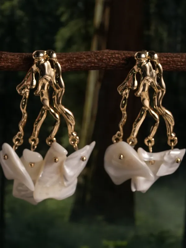 Vosgi_Gold_Plated_Abstract_Sculptural_&_Mother-of-Pearl_Shell_Fragment_Statement_Earrings