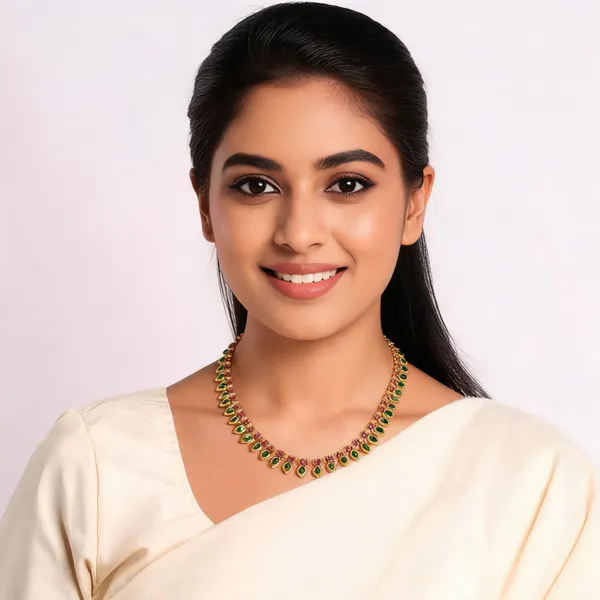 Mayil_Veli_Haaram_Necklace_Green_And_Pink
