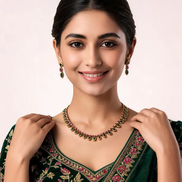 Mayil_Bloom_Necklace_Pink_And_Green