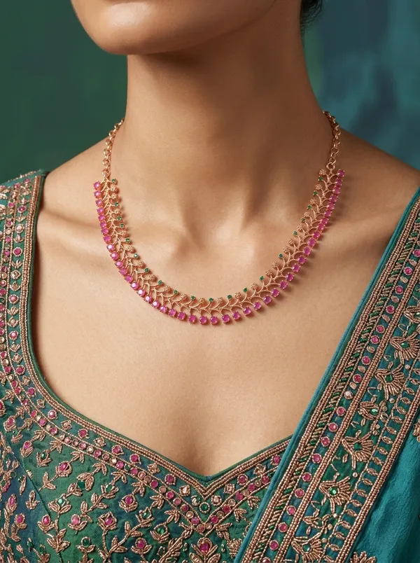 Pillared_Veli_Necklace_-_Pink_&_Green