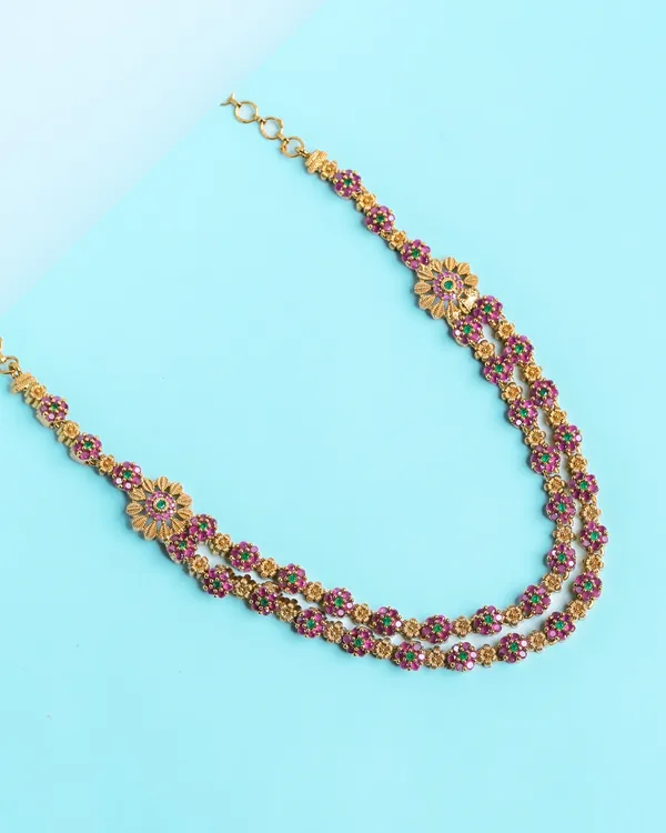 Mandapa_Necklace_-_Pink_&_Green