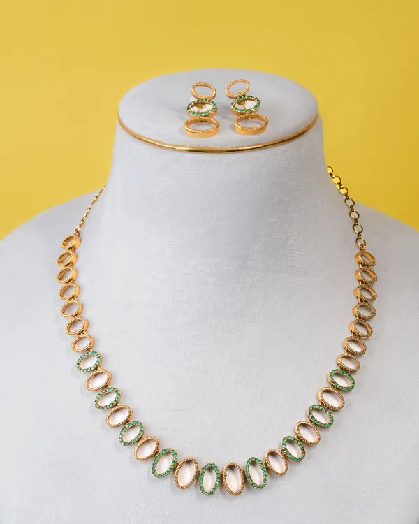 Chellam_Motif_Necklace_-_Green