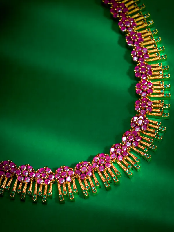 Thulasi_Valli_Necklace_-_Pink_&_Green