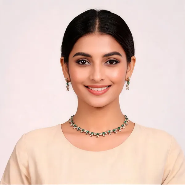 Sevanthi_Necklace_Green