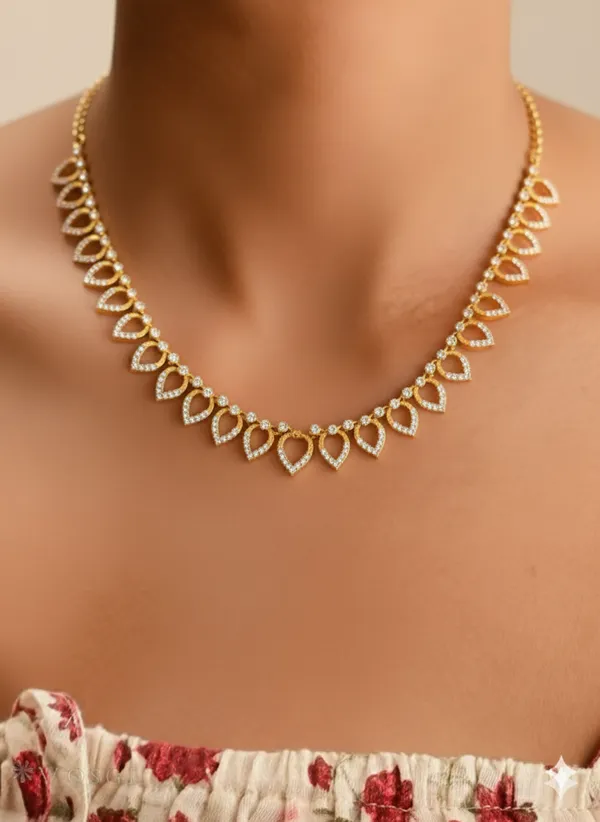 Mango_Leaf_Chain_Necklace_-_Pink