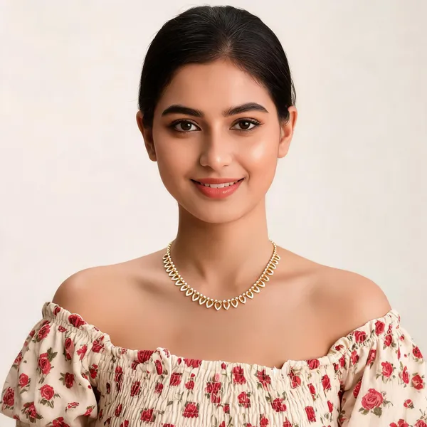 Mango_Leaf_Chain_Necklace_Pink