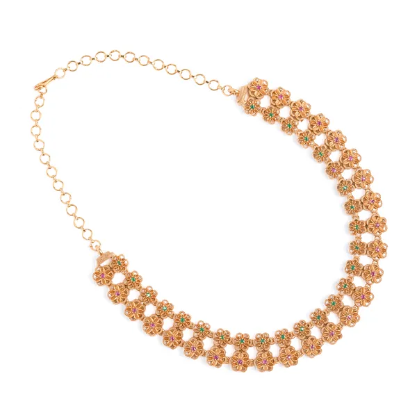 Nandi_Motif_Necklace_-_Pink_&_Green