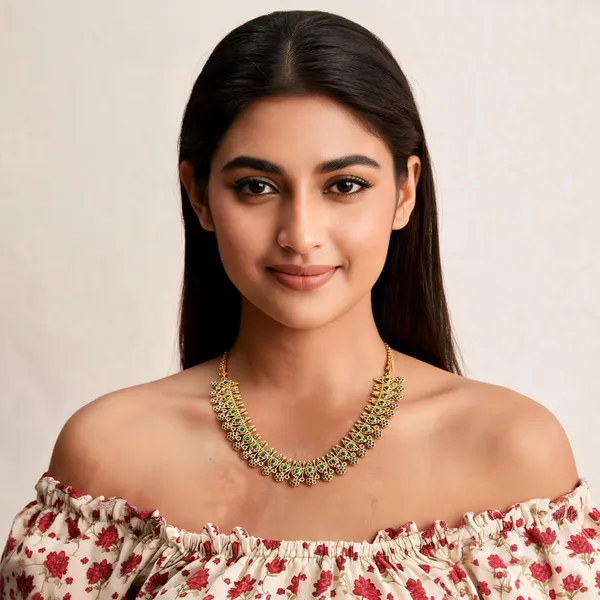 Kuthu_Vilakku_Necklace_Green