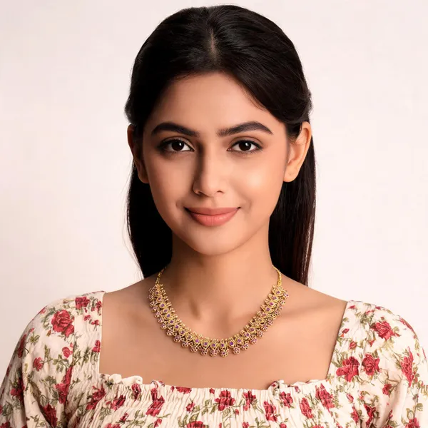 Kuthu_Vilakku_Necklace_Pink