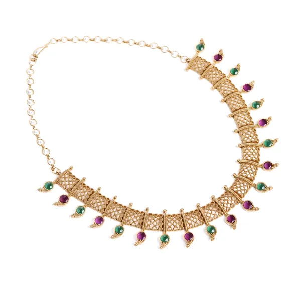 Kanjivaram_Necklace_-_Green_&_Pink