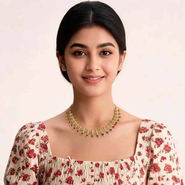 Kanjivaram_Necklace_Pink