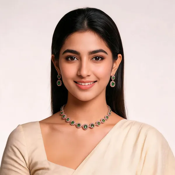 Kasavu_Necklace_Green
