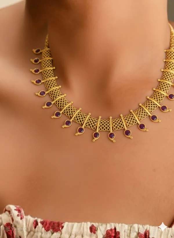 Kasavu_Necklace_-_Red