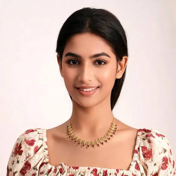 Kasavu_Necklace_Red