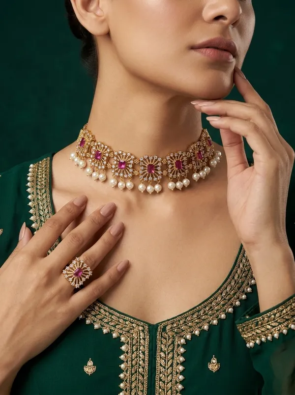 Pookalam_Necklace_-_Pink