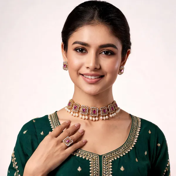 Pookalam_Necklace_Pink