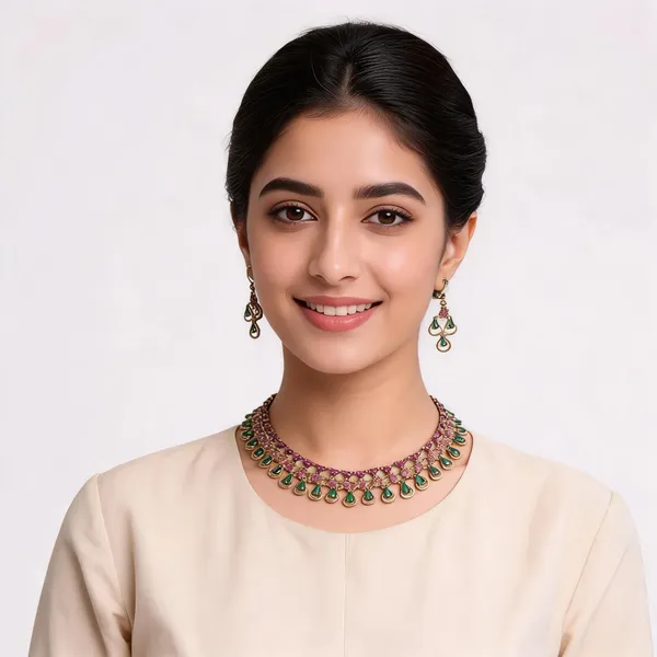 Kolu_Necklace_Green_And_Pink