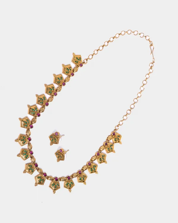 Vilakku_Necklace_Set_-_Green