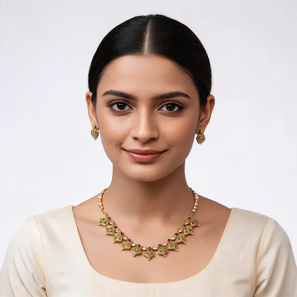 Vilakku_Necklace_Set_Green